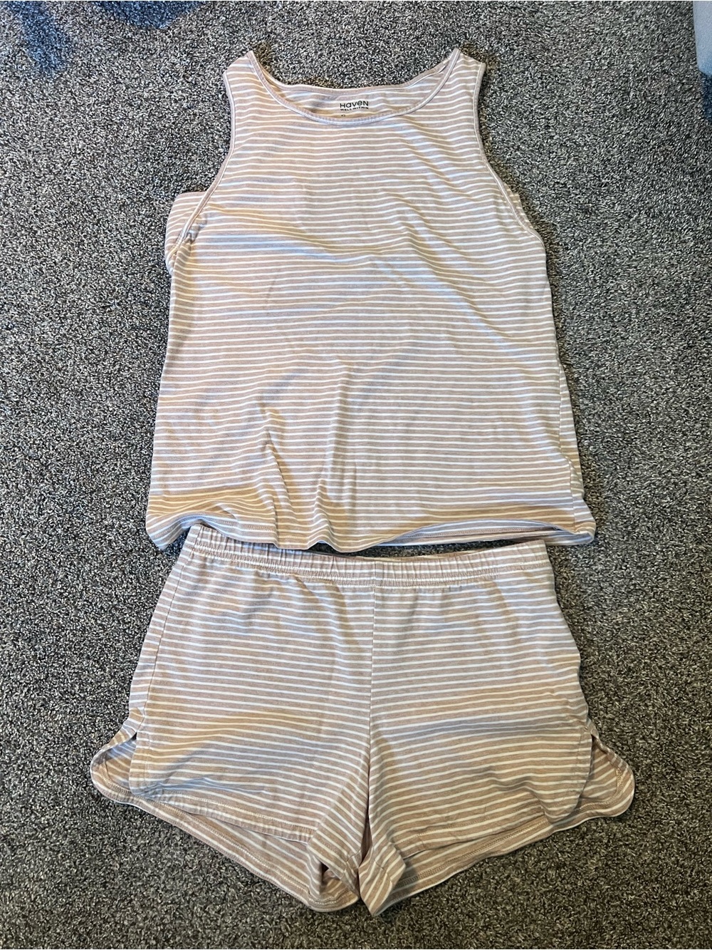 Haven Well Within Striped Pajama Sleep Set 100% Cotton